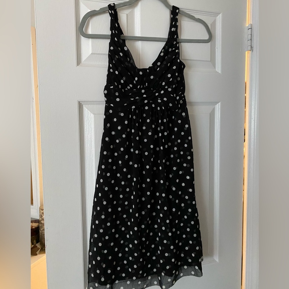 Mini polka dot dress black and white